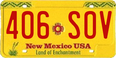 NM license plate 406SOV