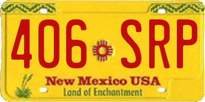 NM license plate 406SRP