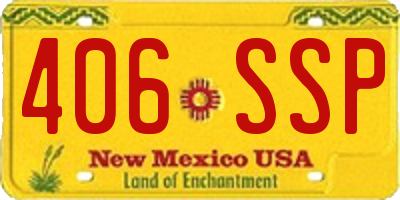 NM license plate 406SSP