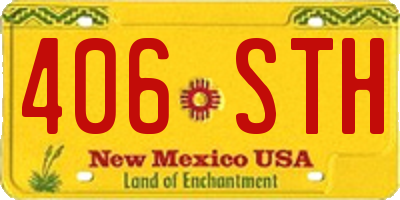 NM license plate 406STH