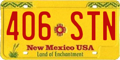 NM license plate 406STN