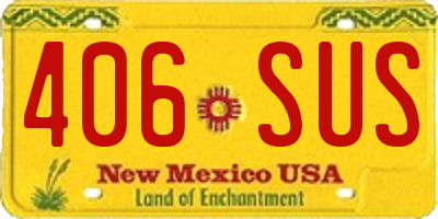 NM license plate 406SUS