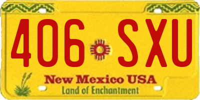 NM license plate 406SXU