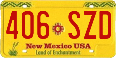 NM license plate 406SZD