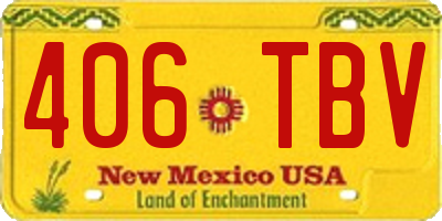 NM license plate 406TBV