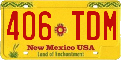 NM license plate 406TDM