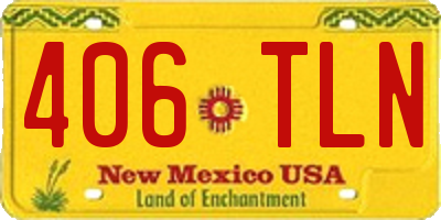 NM license plate 406TLN