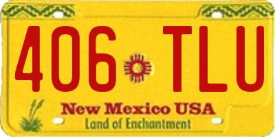 NM license plate 406TLU
