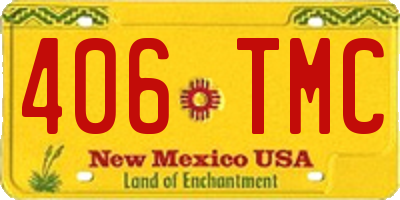 NM license plate 406TMC