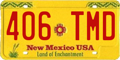 NM license plate 406TMD