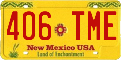 NM license plate 406TME