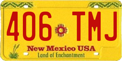NM license plate 406TMJ