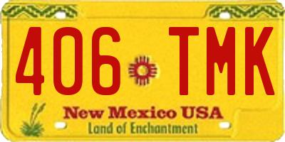 NM license plate 406TMK