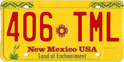 NM license plate 406TML