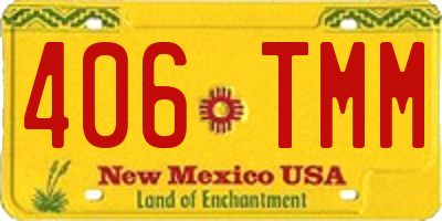 NM license plate 406TMM
