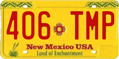 NM license plate 406TMP