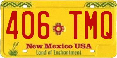 NM license plate 406TMQ