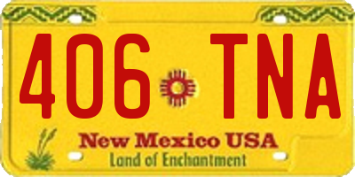 NM license plate 406TNA