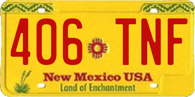NM license plate 406TNF