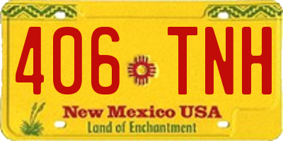 NM license plate 406TNH