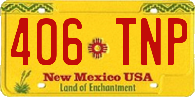 NM license plate 406TNP