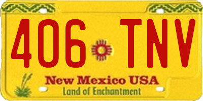 NM license plate 406TNV