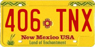 NM license plate 406TNX