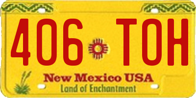 NM license plate 406TOH