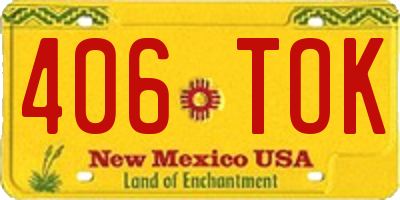 NM license plate 406TOK