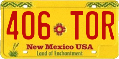 NM license plate 406TOR