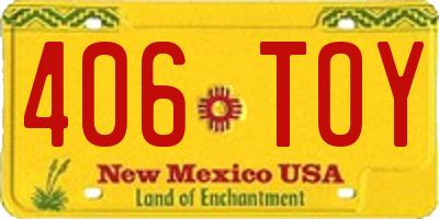 NM license plate 406TOY