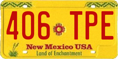NM license plate 406TPE