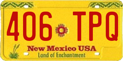 NM license plate 406TPQ