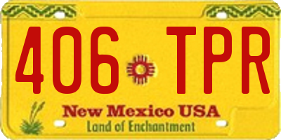 NM license plate 406TPR