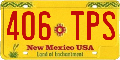 NM license plate 406TPS