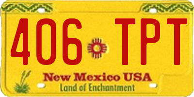 NM license plate 406TPT