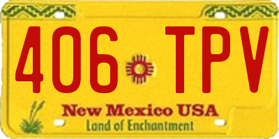 NM license plate 406TPV