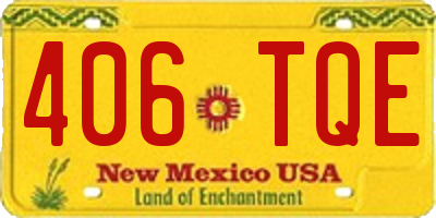 NM license plate 406TQE