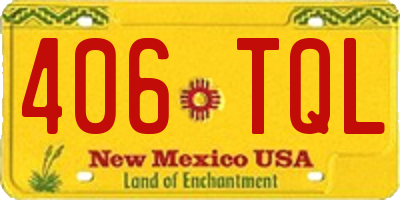 NM license plate 406TQL
