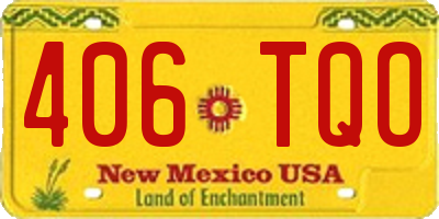 NM license plate 406TQO