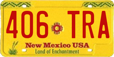 NM license plate 406TRA