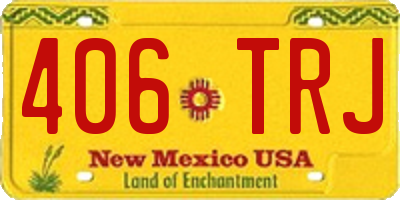 NM license plate 406TRJ