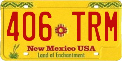NM license plate 406TRM