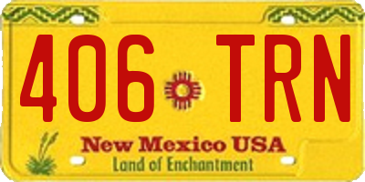 NM license plate 406TRN