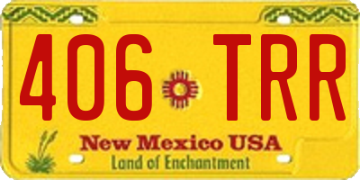 NM license plate 406TRR
