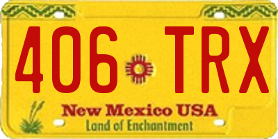 NM license plate 406TRX