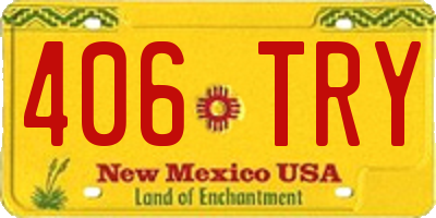 NM license plate 406TRY