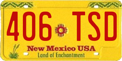NM license plate 406TSD