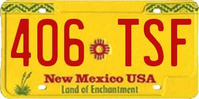 NM license plate 406TSF
