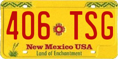 NM license plate 406TSG